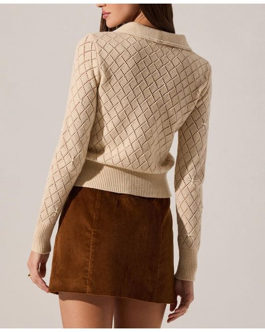Astr Brown Aspyn Collared Sweater