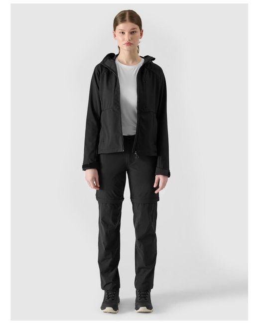 4F Black Windproof Softshell Jacket