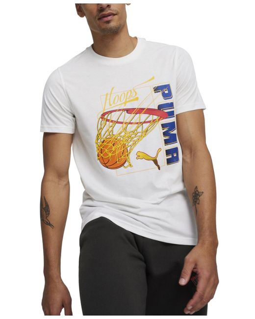 PUMA White Swished Regular-fit Logo Graphic T-shirt for men