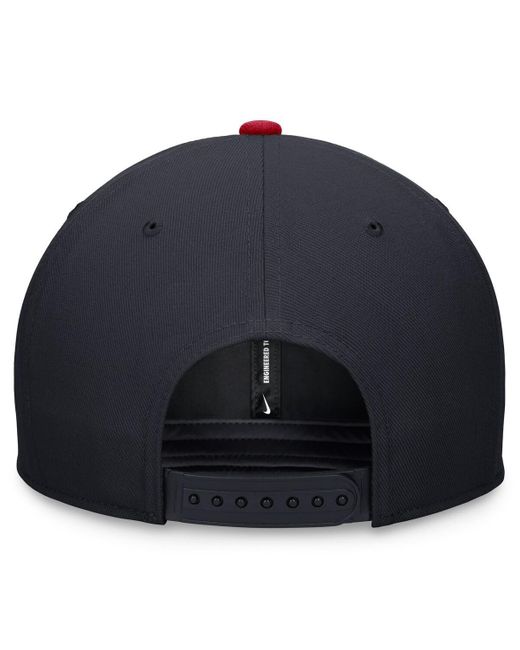 Nike Blue Navy/red Atlanta Braves Evergreen Two-tone Snapback Hat for men