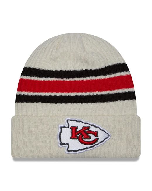 KTZ Kansas City Chiefs Team Stripe Cuffed Knit Hat in Gray for Men | Lyst