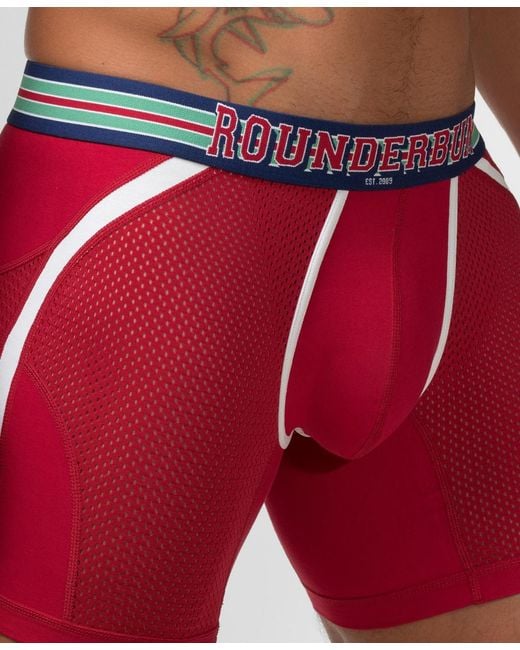 Rounderbum Red Varsity Anatomic Boxer Brief for men