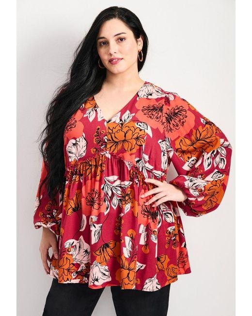 Avenue Red Plus Size Harley Tunic