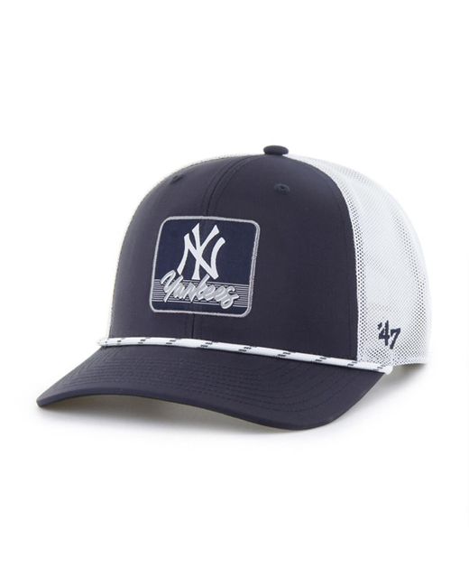 '47 Blue Navy/white New York Yankees Scratch Adjustable Trucker Hat for men