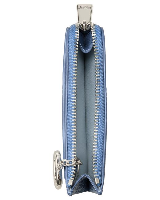 Kate Spade Blue Mini Zip Card Case