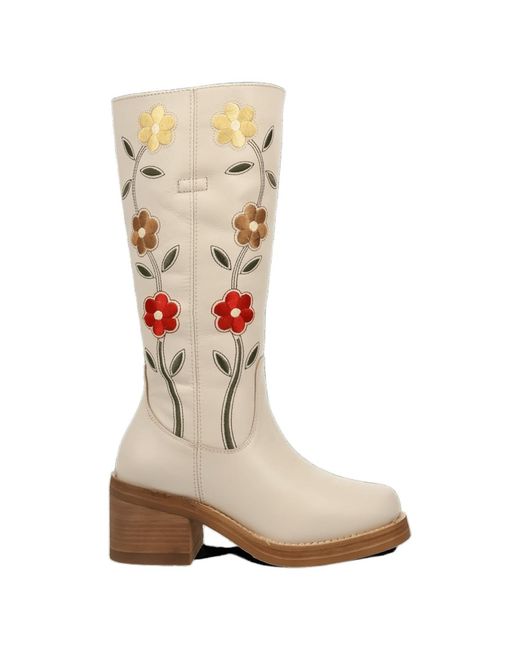 Dingo White Bloom Leather Boot