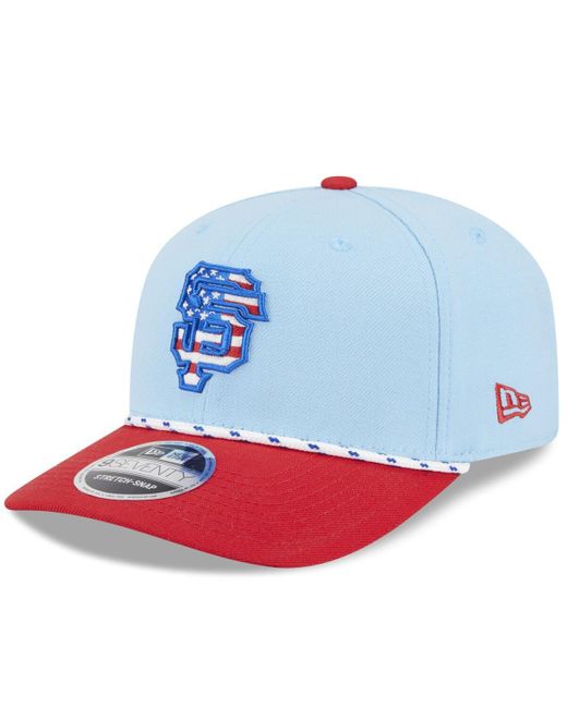 KTZ Light Blue/red San Diego Padres 2025 Fourth Of July Low Profile 59fifty Fitted Hat for men