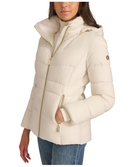 Calvin Klein Natural Faux-fur-lined Hooded Puffer Coat