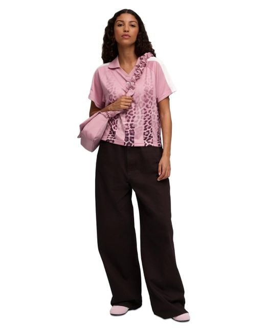 PUMA Pink Leo Luxe Relaxed Jersey Top
