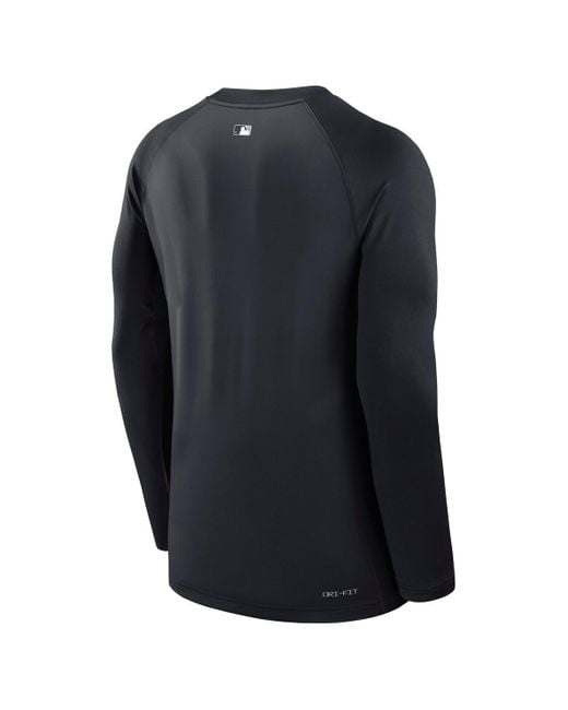 Nike Black New York Yankees Authentic Collection Game Time Raglan Performance Long Sleeve T-shirt for men