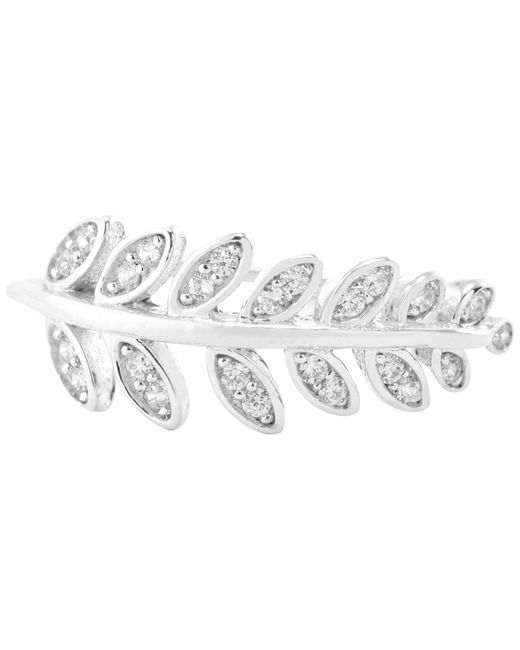 Macy's White Pave Leaf Ring