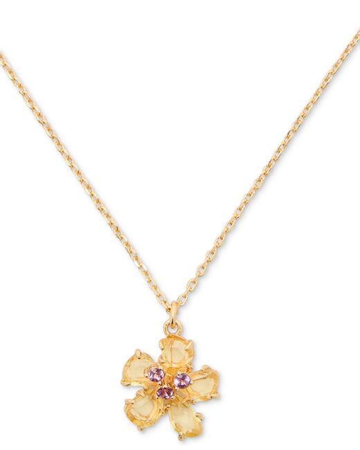 Kate Spade Metallic Gold-tone Paradise Flower Mini Pendant Necklace