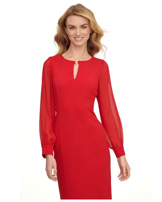 dkny red dress at macy's