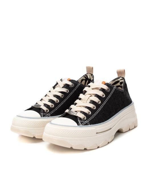Xti Black Platform Canvas Sneakers Refresh By