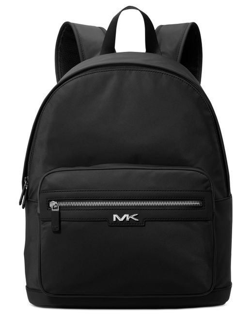 Michael Kors Black Malone Adjustable Solid Nylon Backpack for men