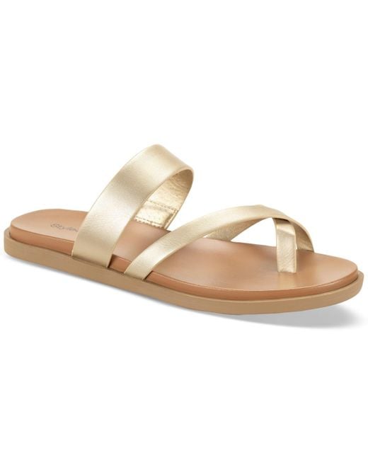 Style & Co. White Cordeliaa Slip-on Strappy Flat Sandals