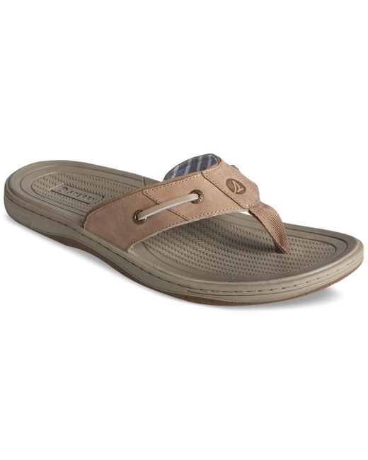 Sperry Top-Sider Brown Baitfish Thong Leather Sandals for men