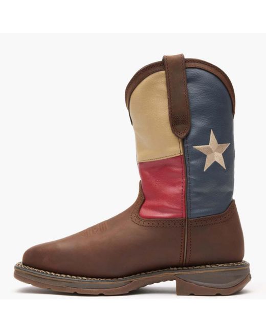 Durango Brown Rebel By Steel Toe Texas Flag Western Boot for men