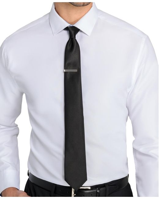 Calabrum Black Slim Solid Tie for men