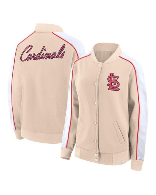 Fanatics Branded St. Louis Cardinals Luxe Lounge Full-snap Jacket in Pink