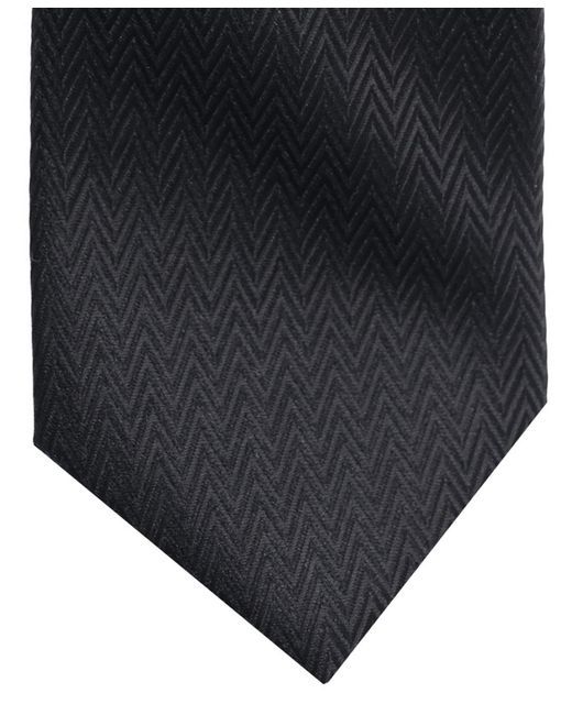 Karl Lagerfeld Black Chevron Pattern Classic Tie for men