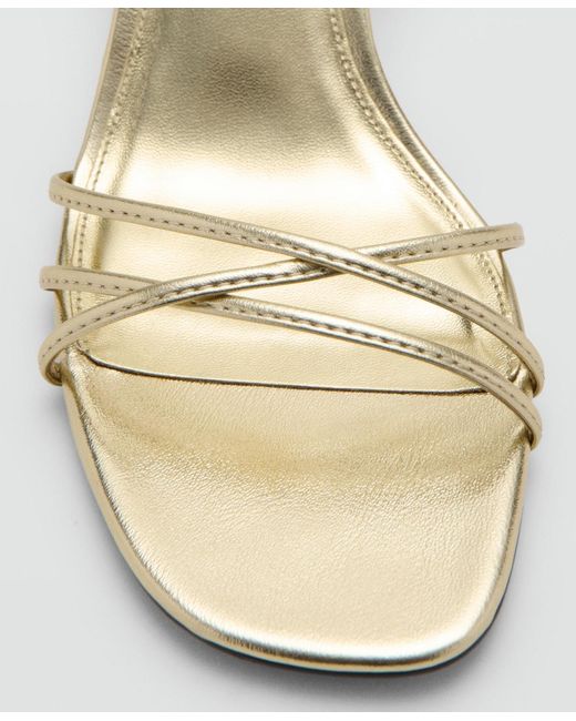 Mango White Straps Heeled Sandals