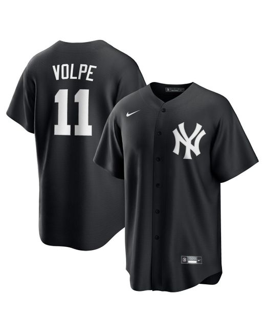 Nike Black Anthony Volpe New York Yankees Lights Out Replica Player Jersey for men