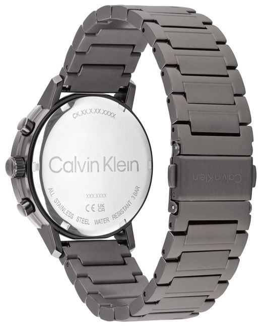 Calvin Klein Gray Gauge Ionic Plated Steel Bracelet Watch for men