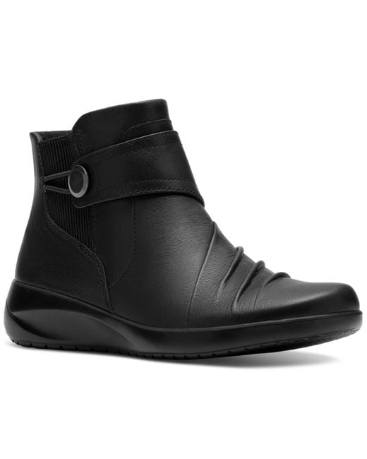 Clarks Black Kaetlyn Sara Wedge Ankle Boots