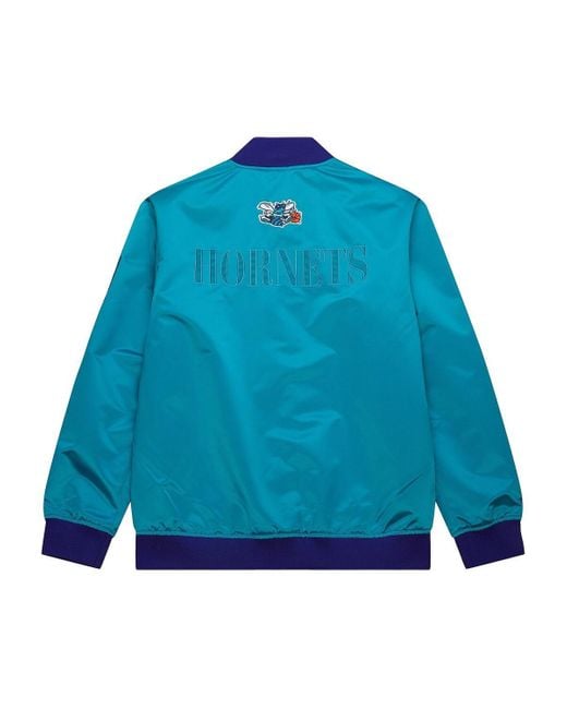Mitchell & Ness Blue Charlotte Hornets Hardwood Classics Team Og 3.0 Lightweight Satin Full-snap Jacket for men