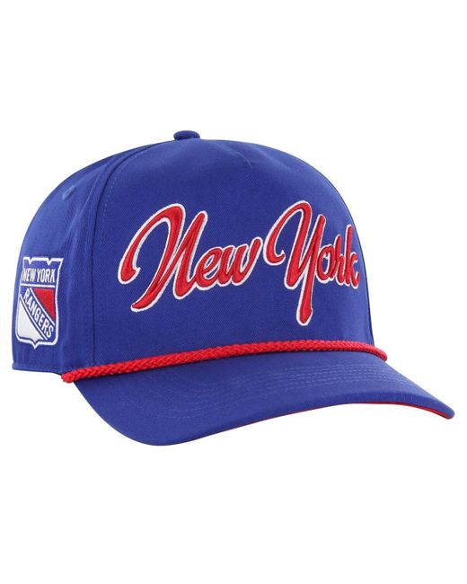 '47 Blue 47 New York Rangers Overhand Logo Side Patch Hitch Adjustable Hat for men