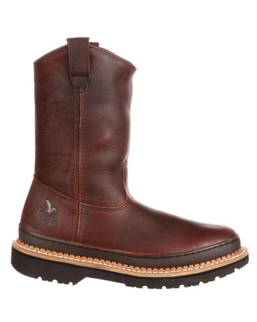 Georgia Boot Brown Giant Pull-on Work Boot for men