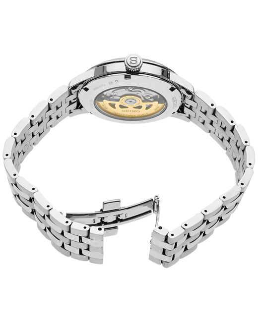 Seiko Metallic Automatic Presage Stainless Steel Bracelet Watch 40.5mm for men