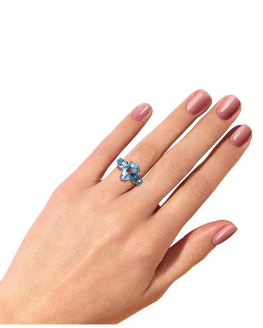 Macy's Blue Multi-pear Shape Statement Ring (9-1/2 Ct. T.w.