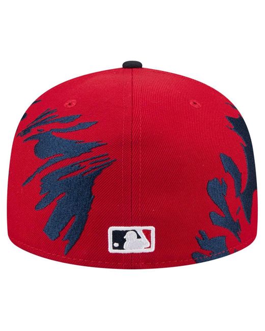 KTZ Red/navy St. Louis Cardinals Retro Pattern 59fifty Fitted Hat for men