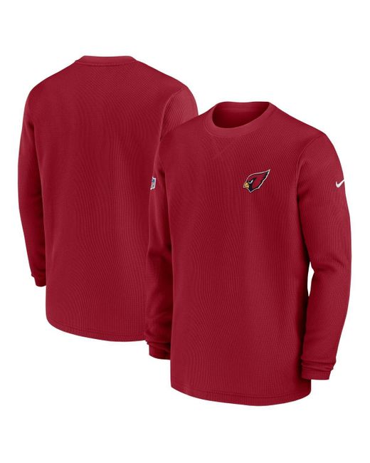 Nike Red Arizona S 2023 Sideline Throwback Heavy Brushed Waffle Long Sleeve Top for men