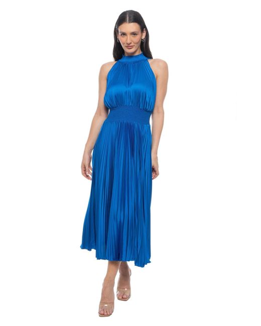 Bebe Women's Blue Sleeveless Pleated Dress - www.magambanetwork.com Bebe Women's Blue Sleeveless Pleated Dress - www.magambanetwork.com