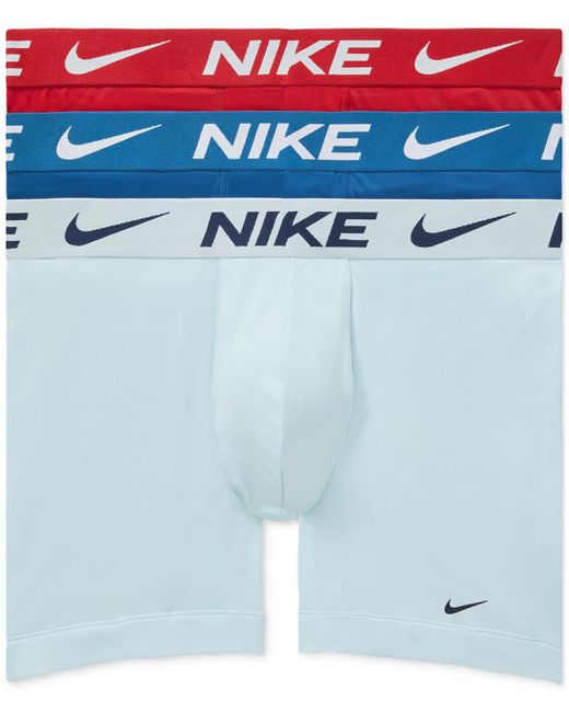 Nike Blue 3-pk. Dri-fit Essential Micro Boxer Briefs for men