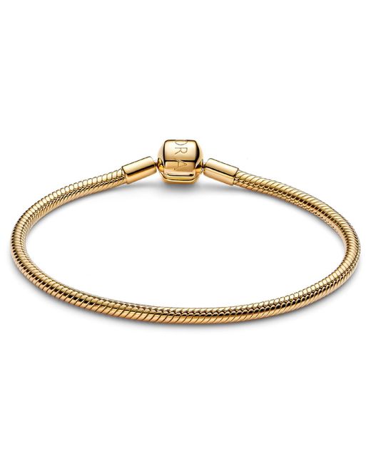 Pandora Metallic 14k -plated Barrel Clasp Snake Chain Bracelet