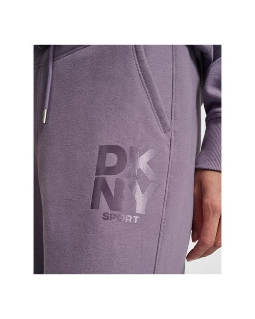 DKNY Purple Sport Stacked Transfer Logo Track Pants