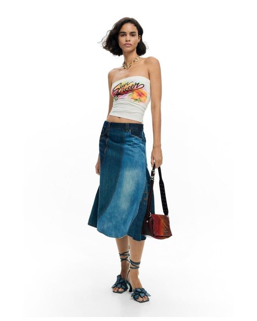 Desigual Black Strapless Top