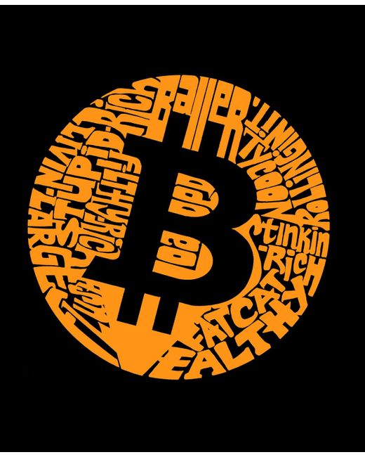 LA Pop Art Black Bitcoin Premium Word Art T-shirt for men