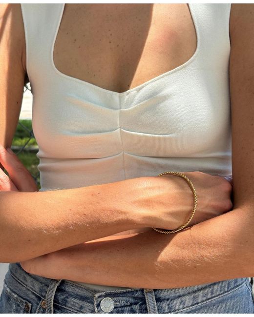 Adornia Metallic 14k -plated Rope-look Bangle Bracelet