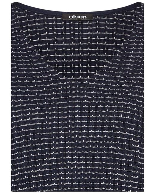 Olsen Blue Viscose Blend Top