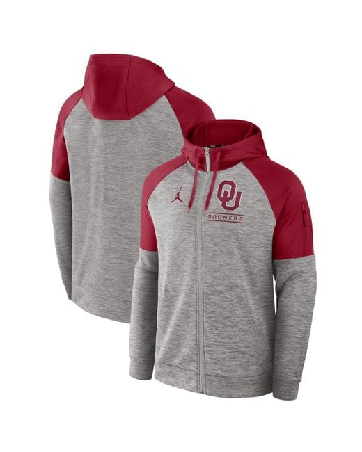 Nike Men's Gray Oklahoma Sooners Fitness Raglan Performance Full