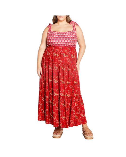 City Chic Red Plus Size Candice Maxi Dress