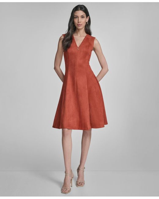 slim fit dress slacks Crinkled Fit and Flare Mini Dress Small main image 1