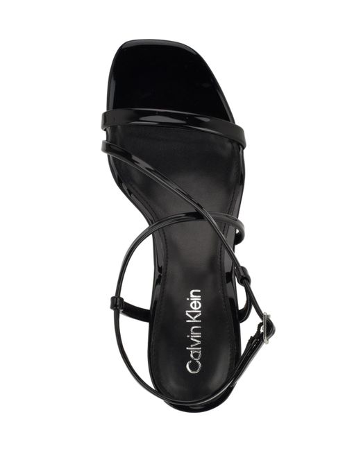 Calvin Klein Black Ishaya Strappy Low Stiletto Sandals