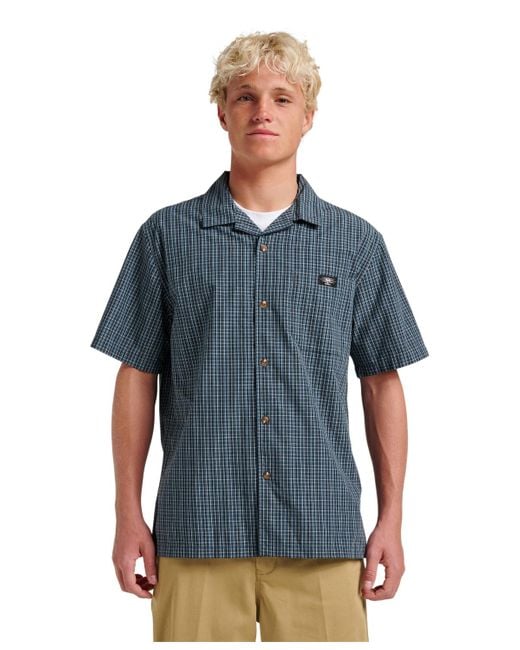 Quiksilver Blue Liquid Metal Short Sleeve Shirt for men