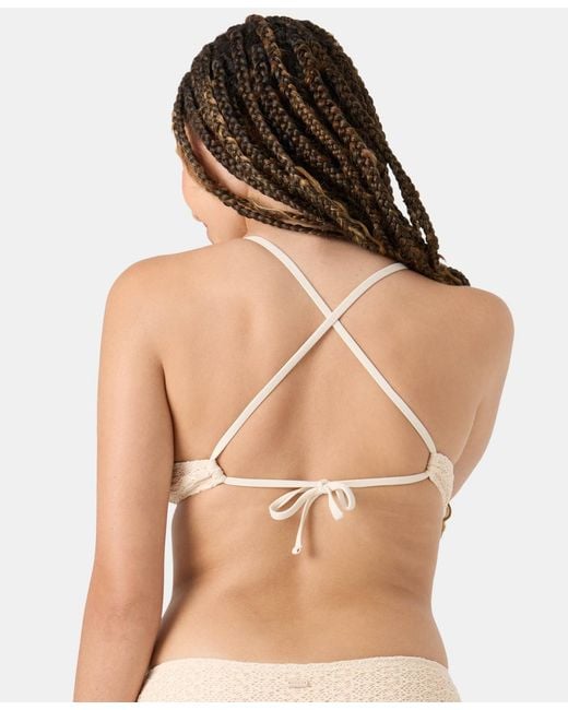 Roxy Natural Crochet Athletic Triangle Top